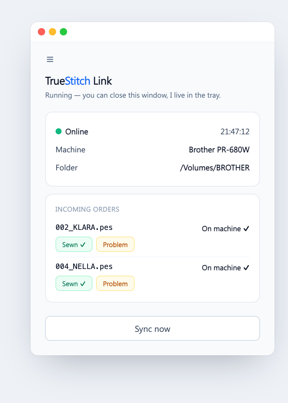 Link running — orders arrive by themselves