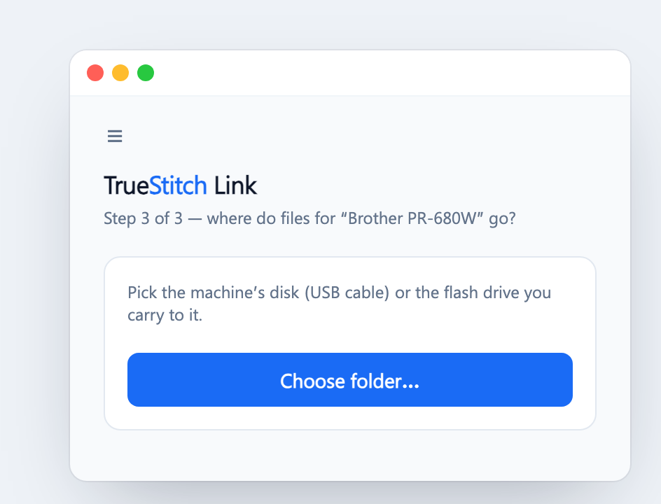 Link — Step 3, choose the machine folder